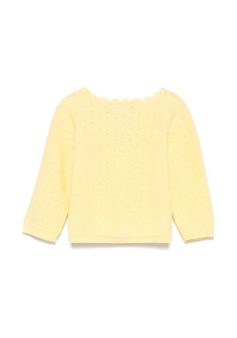 Cardigan Giallo Limone In Maglia Openwork TARTINE ET CHOCOLAT | CA1801170